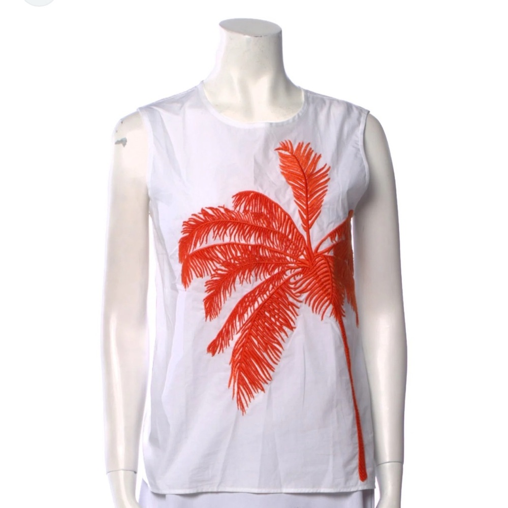 Stella McCartney Graphic orange Print Crew Neck Top size 44